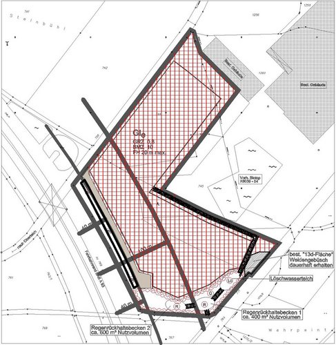 Bild: Bebauungsplan Entwurf Hüblteichstraße 