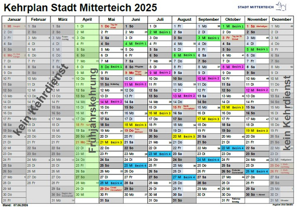Bild: Kehrplan Mitterteich 2024