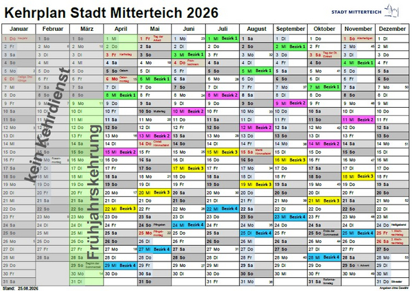 Bild: Kehrplan Mitterteich 2026 - Stand August