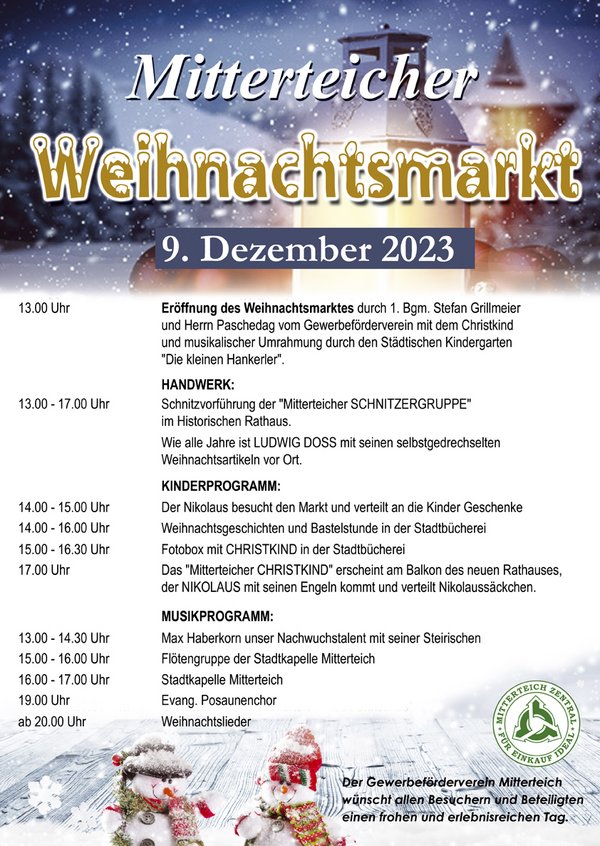 Plakat Weihnachtsmarkt 2023